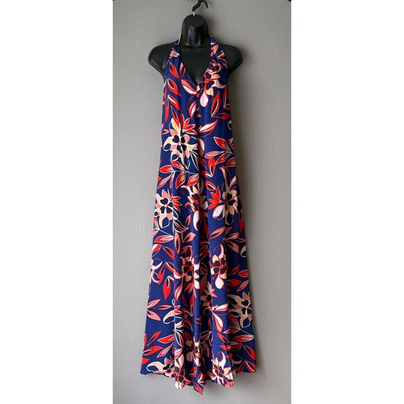 Yumi‎ Kimnsz S blue red floral maxi dress NWT - Picture 1 of 14